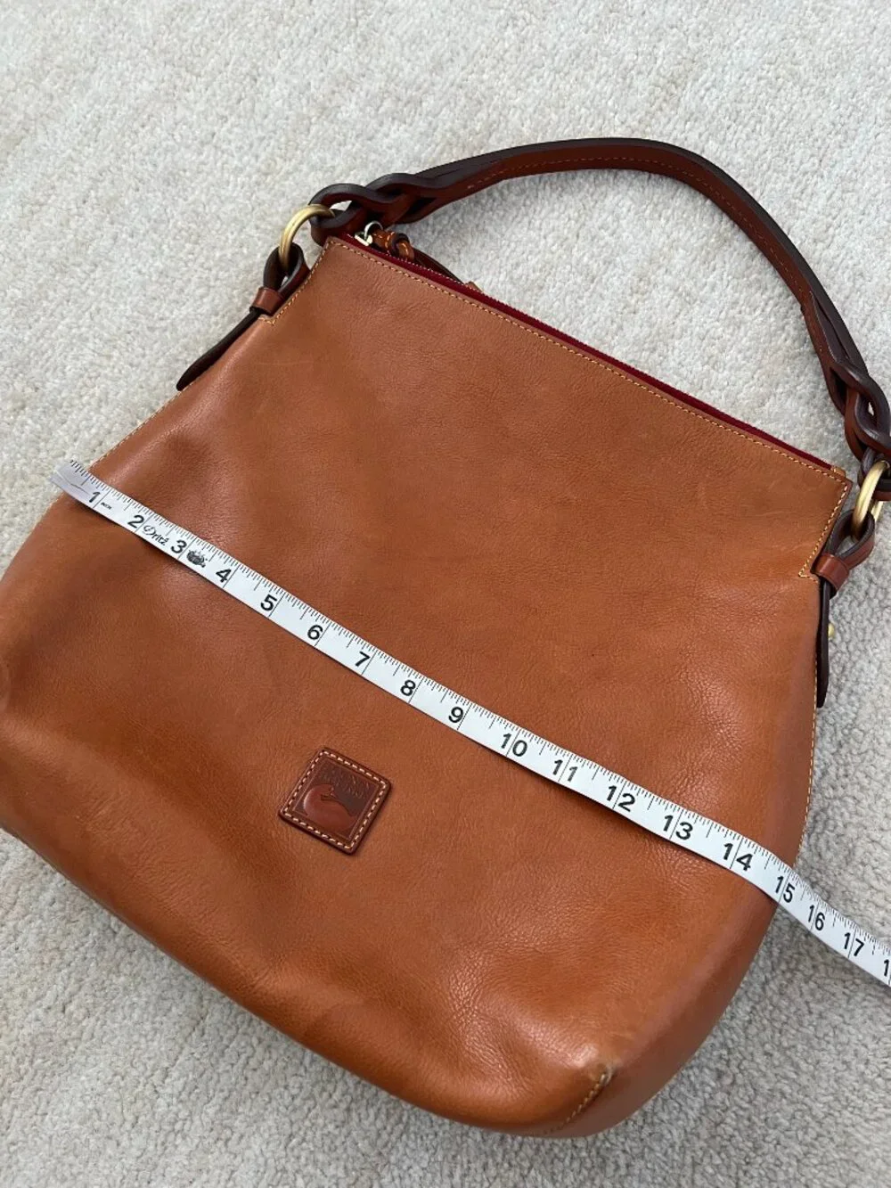 Dooney & Bourke Florentine Leather Twist Strap Hobo Shoulder Bag